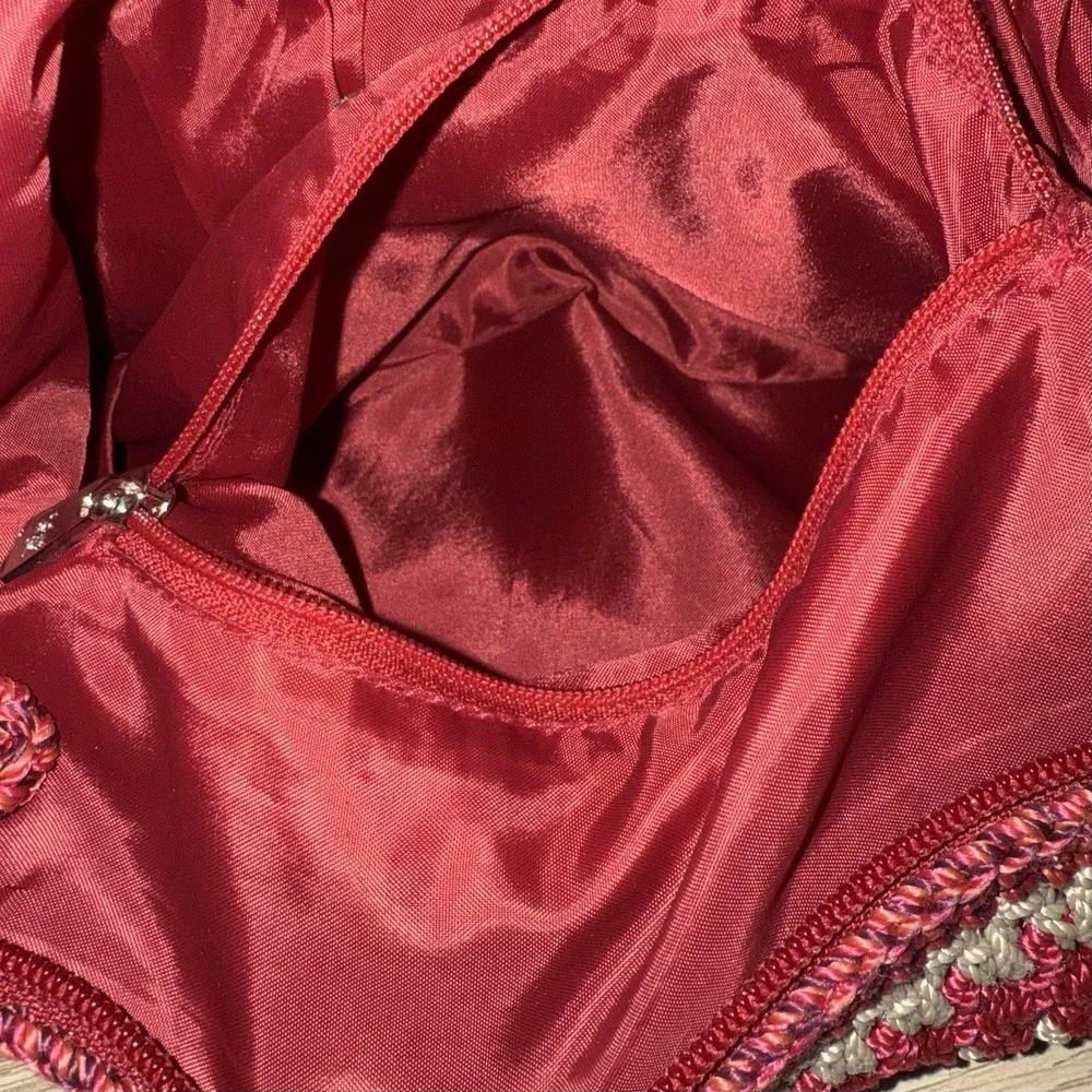 The Sak Crochet Shoulder Bag Multicolor Knit Stripe Hobo Purse Boho Slouch Tote - Picture 7 of 11